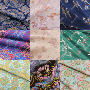 宋锦碎布头新中式国风宋锦蜀锦面料织锦绸缎民族风diy手工发夹小