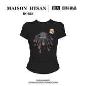 款 法式 T恤 2025新款 潮流休闲百搭紧身短袖 Maison Hysan小狐狸夏季