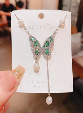 【超精致】钯白K蝴蝶锆石甜美