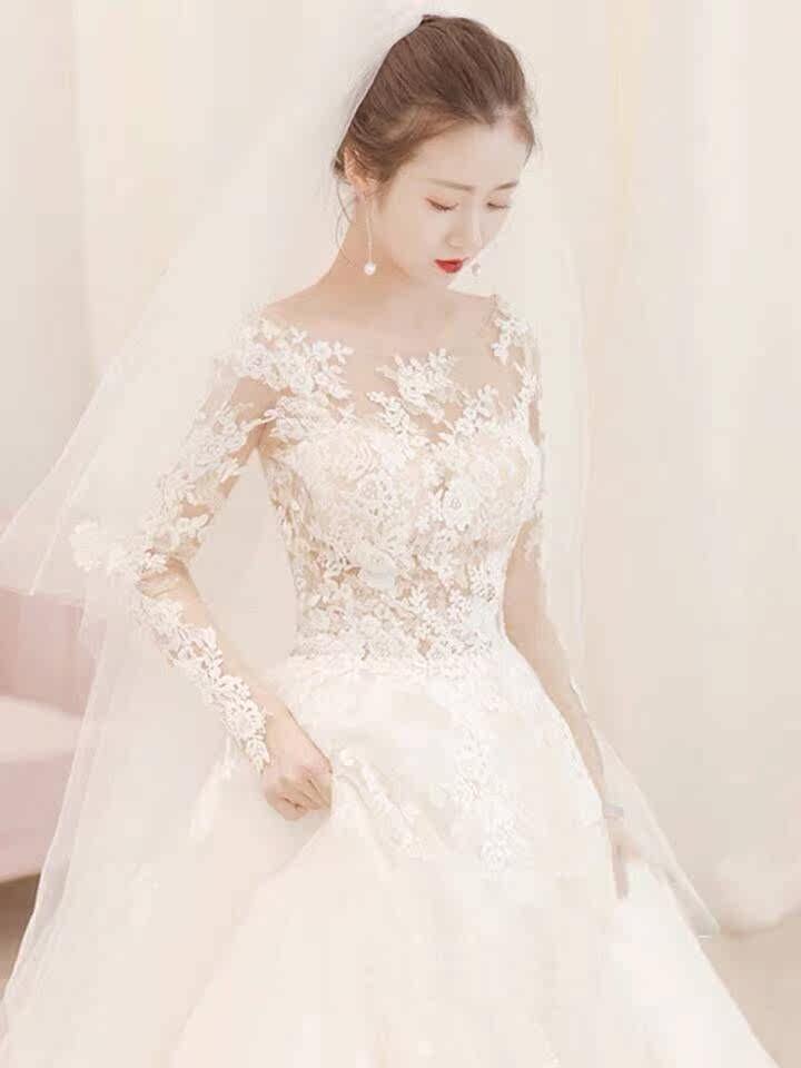 出租主婚纱礼服2019新款新娘一字肩拖尾公主长袖简约齐地女轻租赁在类目 女装/女士精品, 婚纱/旗袍/礼服, 婚纱中 - 来自Buy2taobao.com提供专业的淘宝代购服务