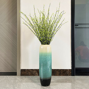 仿真柳芽清新嫩芽假花绿植客厅摆放陶瓷大花瓶插花藤条柳枝装饰花