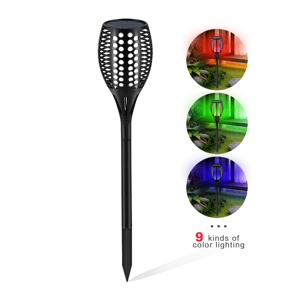 七彩太阳能灯户外96led景观投光灯花园草坪地插庭院装饰感应壁灯