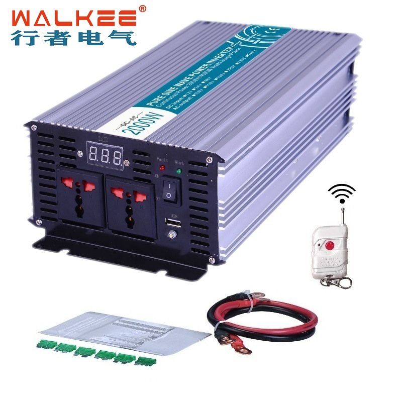 2000w正弦波逆变器 12v转220v车载逆变器24v48v转220v 带远程遥控 电子元器件市场 逆变器 原图主图