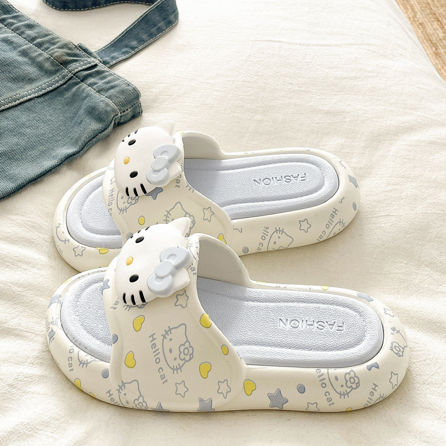 厚底EVA凉拖鞋女夏季外穿卡通可爱猫咪居家室内防滑学生宿舍拖鞋,女鞋,一字拖,淘宝优惠券,粉丝福利购,淘宝优惠卷