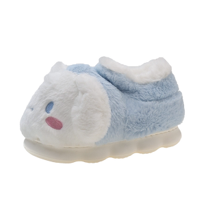 冬季厚底棉拖鞋女款可爱大耳狗室内居家保暖防滑包跟毛绒棉鞋冬天