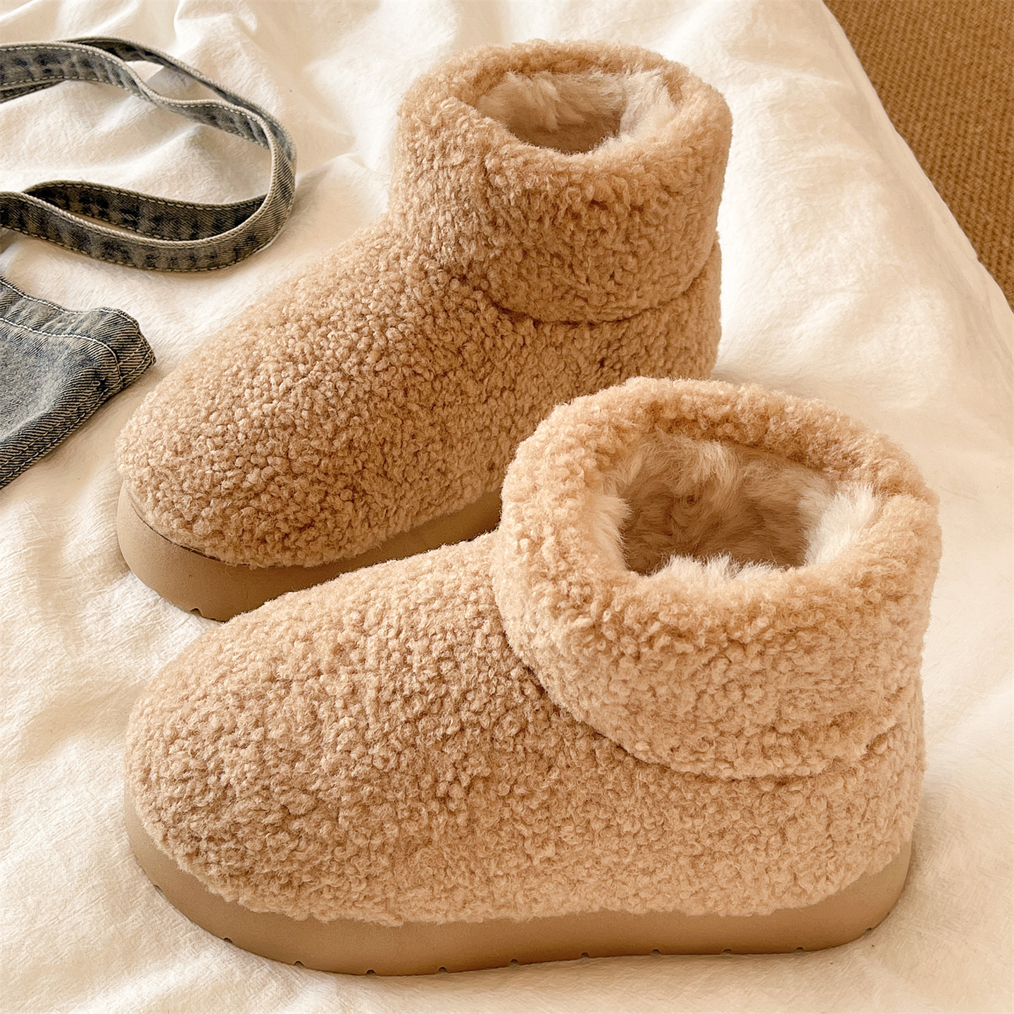 加绒加厚保暖棉鞋，居家外穿都可以