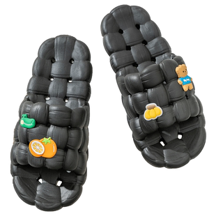 拖鞋女夏季外穿镂空可爱卡通小熊浴室洗澡漏水厚底防滑家居凉拖鞋