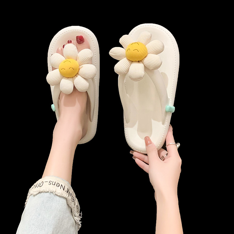 可爱太阳花人字拖女夏季2025新款时尚外穿沙滩平底防滑夹脚凉拖鞋,女鞋,人字拖,淘宝优惠券,粉丝福利购,淘宝优惠卷