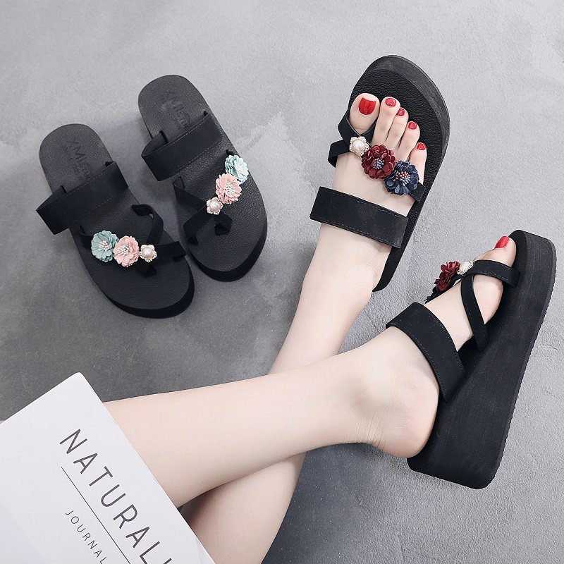 網紅拖鞋女夏外穿2020新款高跟時尚女士人字拖坡跟厚底沙灘涼拖鞋在類目 女鞋, 拖鞋, 人字拖中 - 來自Buy2taobao.com提供專業的淘寶代購服務