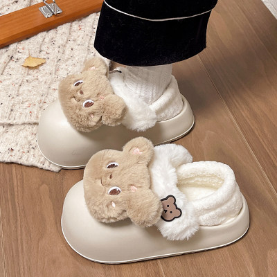可爱小熊加绒防水包跟棉鞋