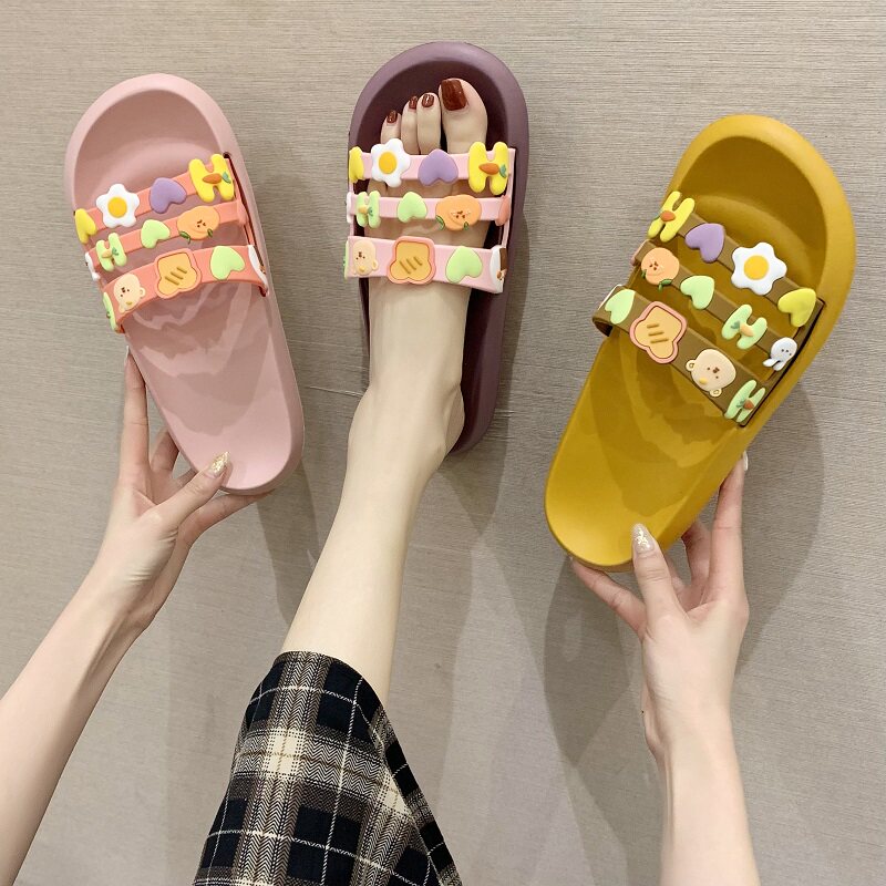 夏季新款ins可爱卡通软底拖鞋