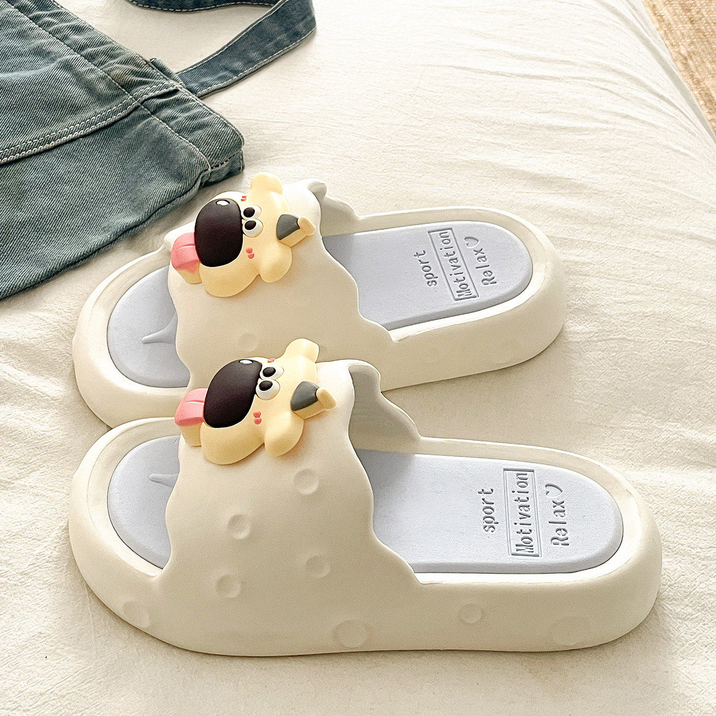 厚底一字拖女夏季可爱帽子狗狗室内居家eva防滑外穿踩屎感凉拖鞋,女鞋,一字拖,淘宝优惠券,粉丝福利购,淘宝优惠卷