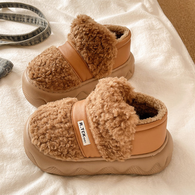 俏绘加绒保暖厚底防滑包跟棉鞋