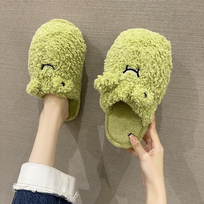 可爱卡通青蛙情侣保暖可外穿棉拖