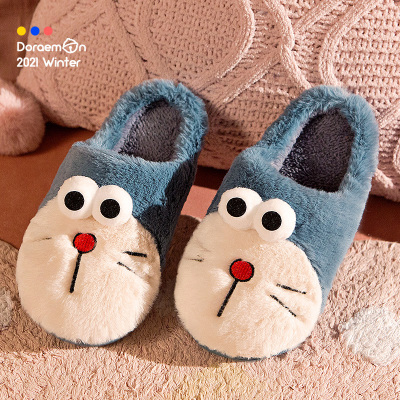 俏绘可爱卡通叮当猫软底保暖棉拖