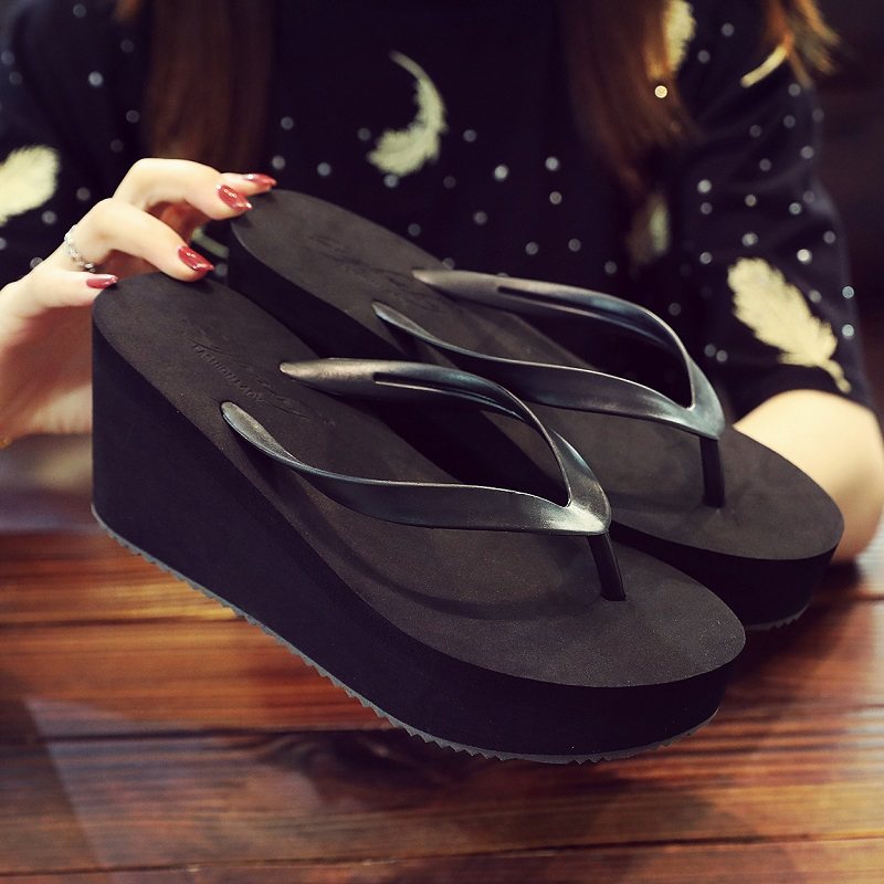 网红凉拖鞋女外穿2025新款高跟显瘦人字拖夏季夹脚坡跟厚底沙滩鞋,女鞋,人字拖,淘宝优惠券,粉丝福利购,淘宝优惠卷