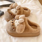 可爱毛毛拖鞋 卡通居家室内毛绒保暖防滑包头棉拖鞋 女冬季 2025新款