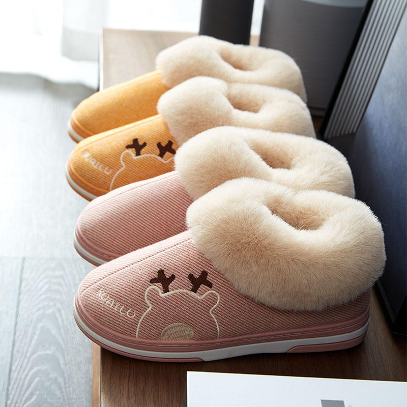 包跟防滑厚底用高帮男外棉拖鞋