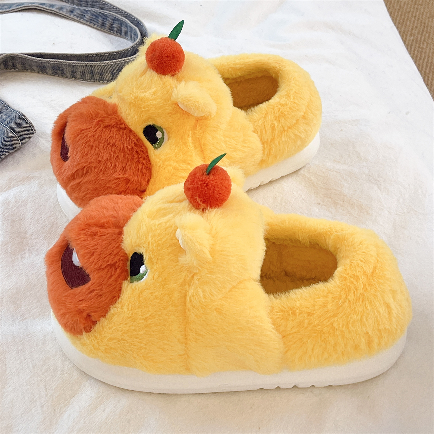 可爱水豚噜噜棉拖鞋，居家外穿都可以