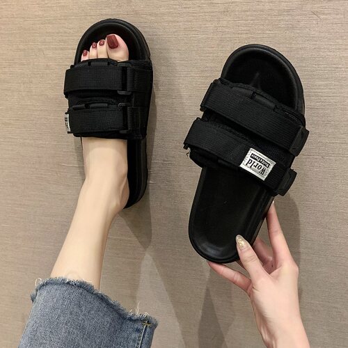 时尚厚底防滑情侣一字拖