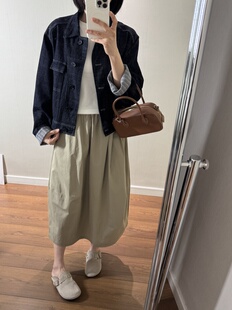 wenlustore春季 立体剪裁不对称口袋设计花苞长裙女 新款