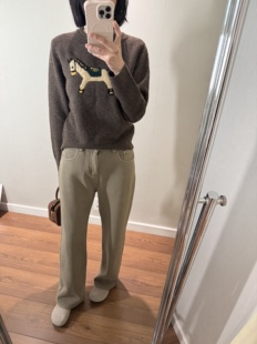 wenlustore冬季新款韩系休闲加绒加厚水洗直筒牛仔裤休闲裤长裤女