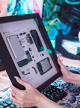 iPhone1-X苹果手机拆解装裱画 零件标本装饰相框果粉收藏创意礼品