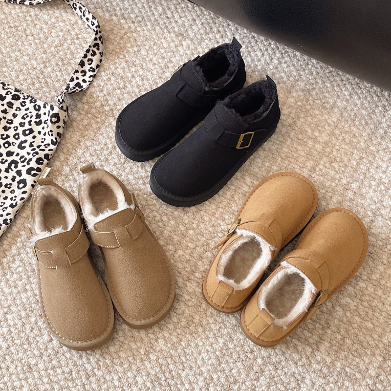 棉鞋冬季雪地靴加绒加厚蹬勃肯鞋