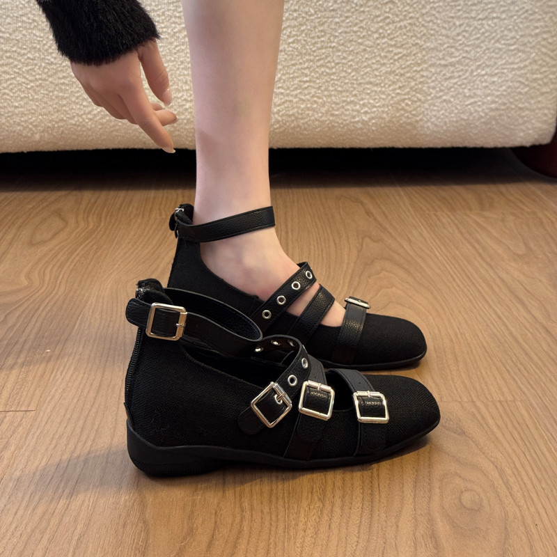 春秋黑色多条带玛丽珍鞋女平底内增高单鞋百搭皮带扣芭蕾舞0125z,女鞋,勃肯鞋/软木鞋,淘宝优惠券,粉丝福利购,淘宝优惠卷