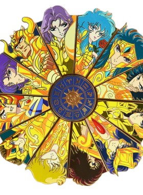 黄金圣斗士金属徽章冰箱贴黄金十二宫珐琅胸针动漫周边书包配饰