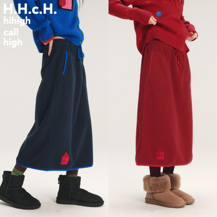 A字裙一步裙 红房子绣花松紧腰撞色中长款 HHCH口海 AW25