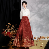 新中式 汉服女明制国风马面裙套装 日常通勤 烟花亭 一夕笙歌原创