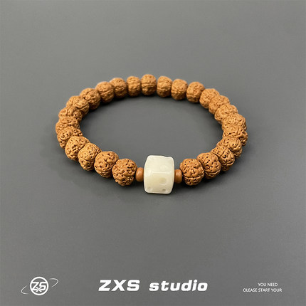 ZXS STUDIO奶酪金刚菩提子串珠手链男女可盘民族风复古百搭手饰潮