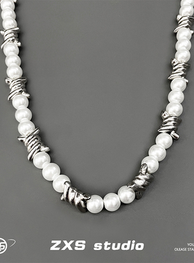 冷淡风冷淡风荆棘款轻奢珍珠项链