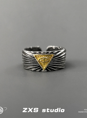 zxs神秘法王之眼戒指机车风古铜