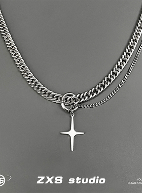 原创双层嘻哈风男女款不掉色链子