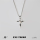 ZXS原创设计黑色环绕十字架项链男潮嘻哈小众个性 ins高级感吊坠女