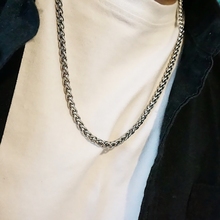 韩版简约龙骨嘻哈项链男士hiphop街头钛钢学生网红银色链子潮配饰