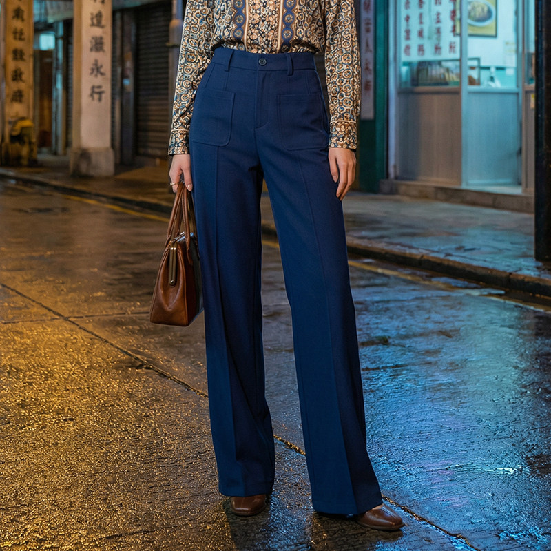 1.22高级感窄版西装阔腿裤新款高腰垂感直筒拖地天丝羊毛通勤百搭,女装/女士精品,休闲裤,淘宝优惠券,粉丝福利购,淘宝优惠卷