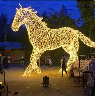 新春马年造型灯2026led户外装 饰灯节日亮化数字造型马摆件灯网红