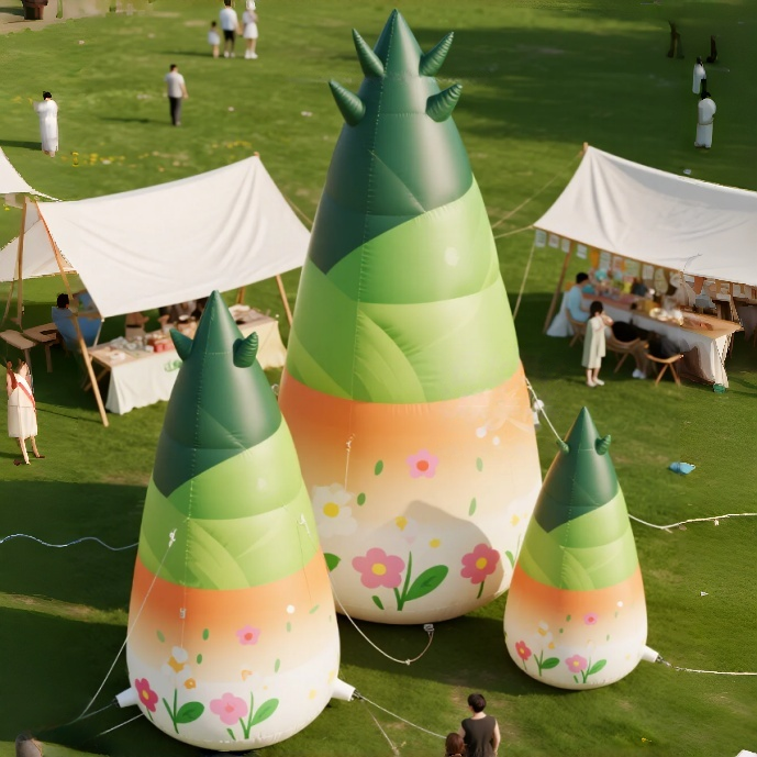 网红西湖杯打卡巨型竹笋气模景区户外商场快闪活动竹林引流装饰