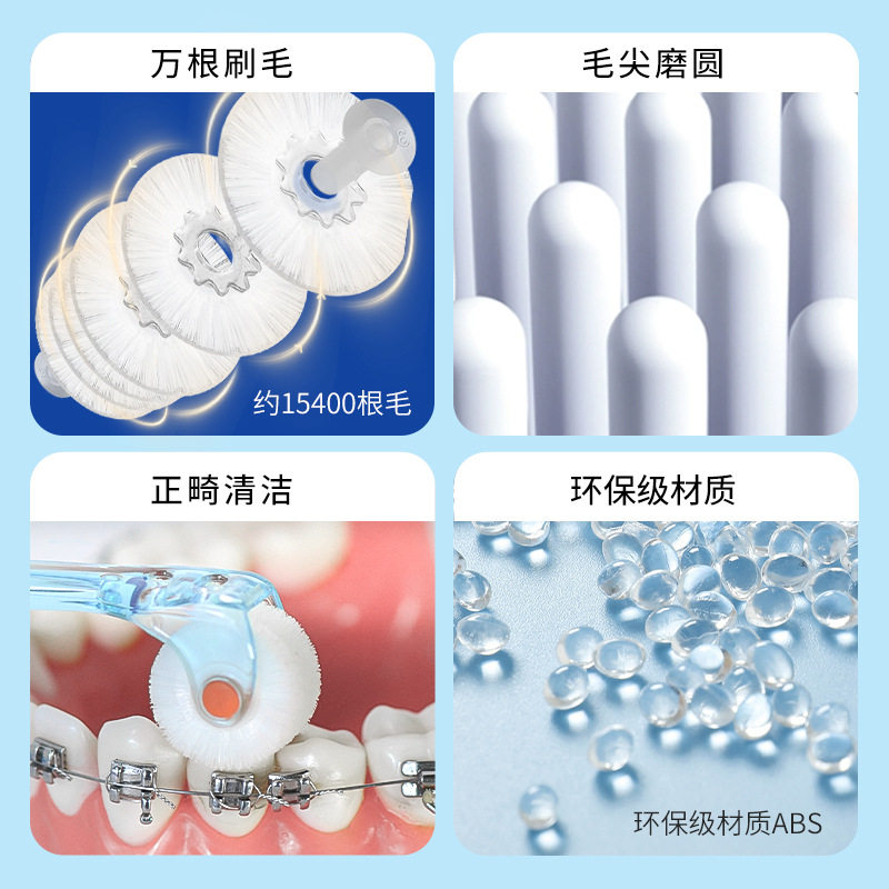 尼愽能蒲公英360牙刷 软毛高级牙刷家用旅行折叠便携正畸牙刷批发