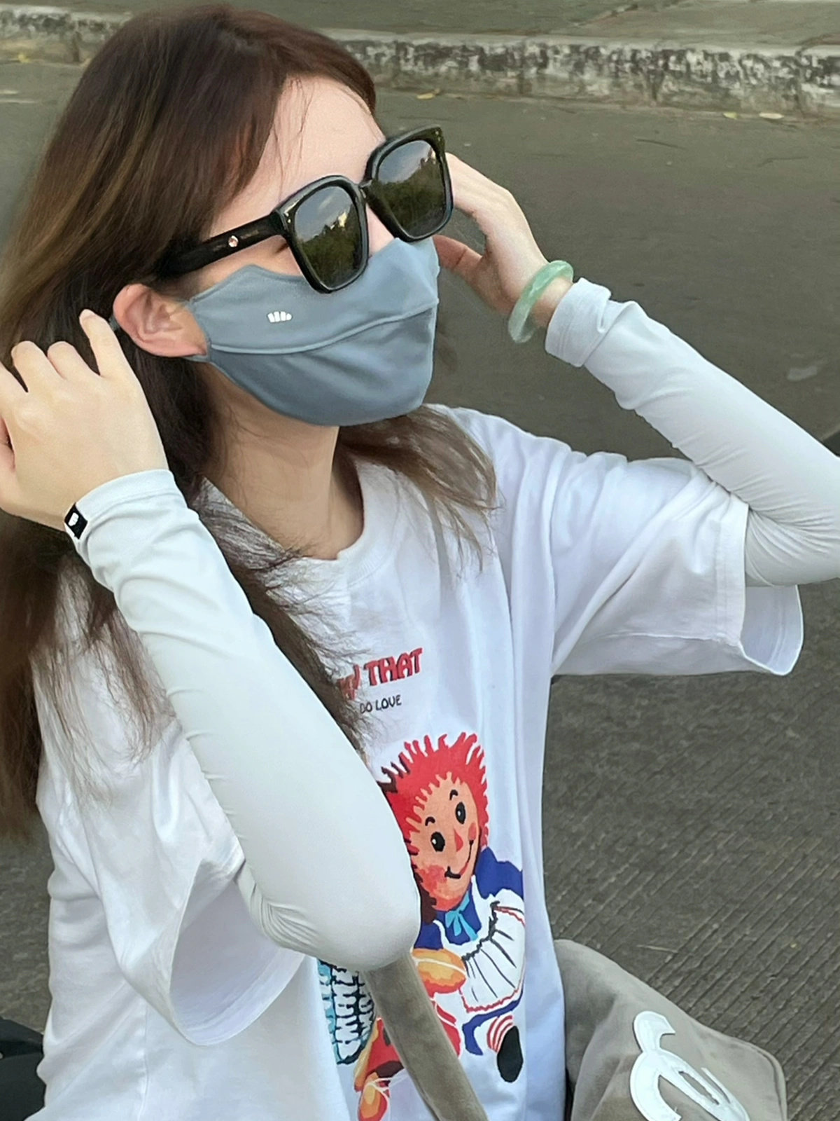 BANANA ICE SLEEVE SUNSCREEN WOMENS ICE THIN SLEEVE ICE SILK DRIVING UV PROTECTION OUTDOOR SUMMER LONG ELECTRIC CAR