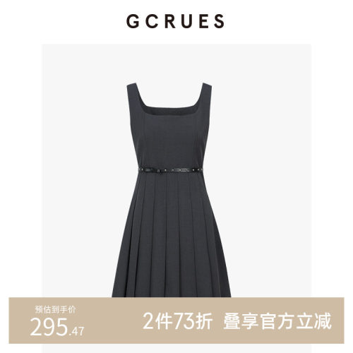 GCRUES吊带黑色连衣裙女春夏