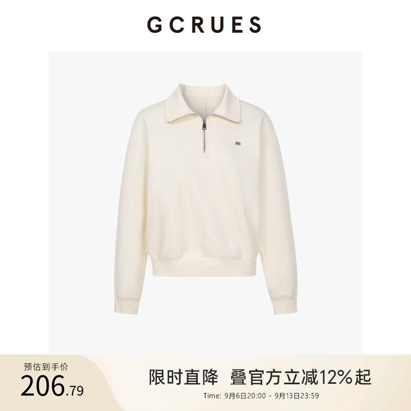 GCRUES宽松polo领卫衣女秋图片