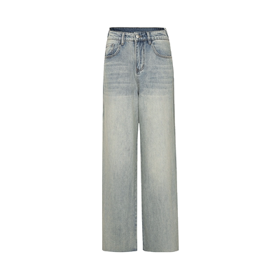 GCRUES复古水洗高街翻边牛仔裤