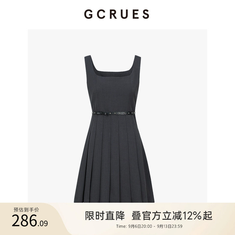 GCRUES吊带黑色连衣裙女春夏图片