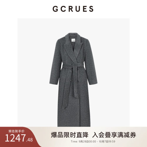 GCRUES经典长毛皮草感单面呢外套
