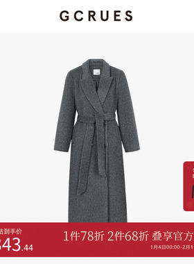 GCRUES经典长毛皮草感西装单面呢外套(配腰带）G09D05A0652