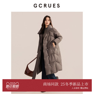 保暖防风厚外套 羽绒服女冬季 G10D09A2062 鸭绒长款 GCRUES商场同款